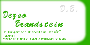 dezso brandstein business card